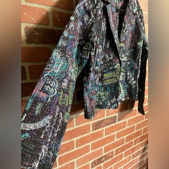 Chico’s | Colorful Quilted Grommet Snaps Jacket - Picture 4 of 7